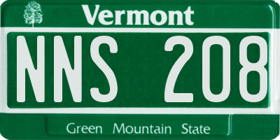 VT license plate NNS208