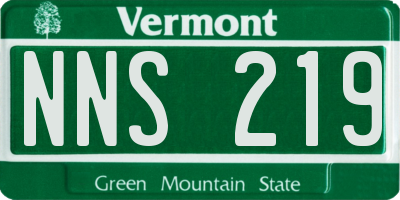VT license plate NNS219