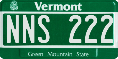 VT license plate NNS222