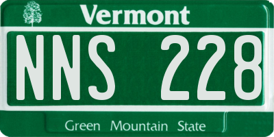 VT license plate NNS228