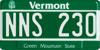 VT license plate NNS230