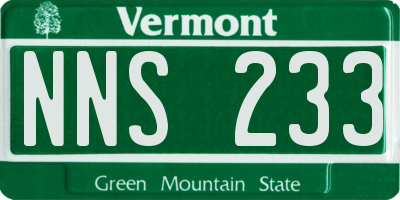 VT license plate NNS233