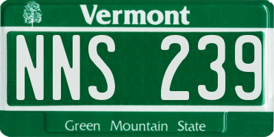 VT license plate NNS239