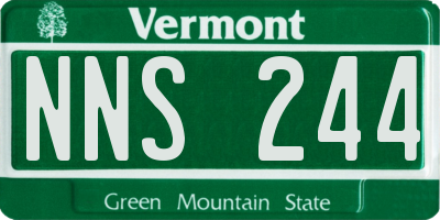 VT license plate NNS244