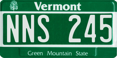 VT license plate NNS245
