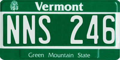 VT license plate NNS246