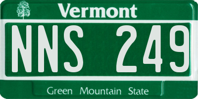 VT license plate NNS249