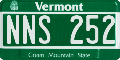 VT license plate NNS252