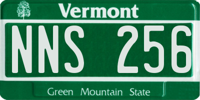 VT license plate NNS256