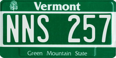 VT license plate NNS257