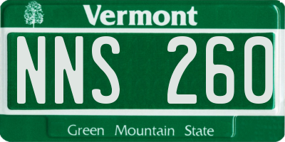 VT license plate NNS260