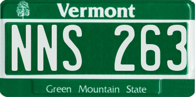 VT license plate NNS263