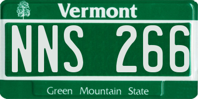 VT license plate NNS266