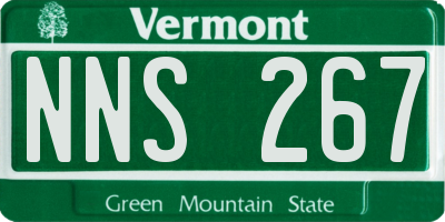 VT license plate NNS267