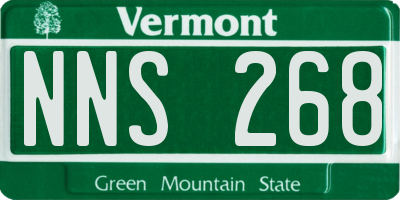 VT license plate NNS268