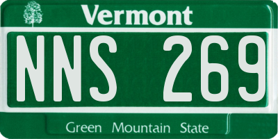 VT license plate NNS269