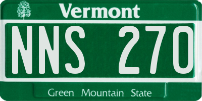 VT license plate NNS270