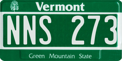 VT license plate NNS273