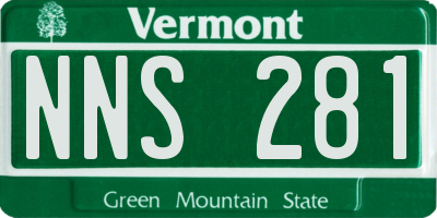VT license plate NNS281