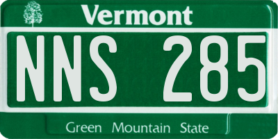 VT license plate NNS285