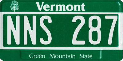 VT license plate NNS287
