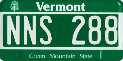 VT license plate NNS288