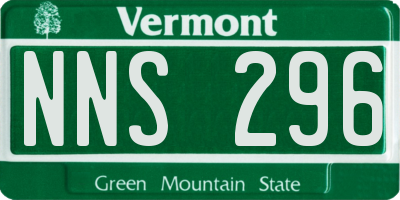 VT license plate NNS296
