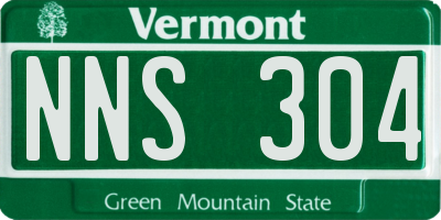 VT license plate NNS304