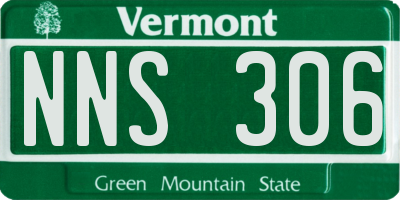 VT license plate NNS306