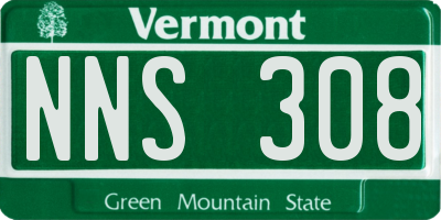 VT license plate NNS308