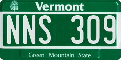 VT license plate NNS309