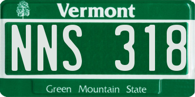 VT license plate NNS318