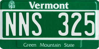 VT license plate NNS325