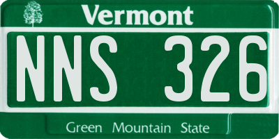 VT license plate NNS326