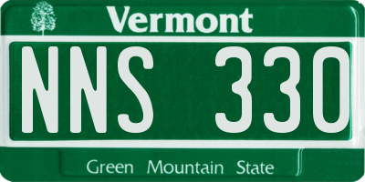 VT license plate NNS330