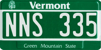 VT license plate NNS335