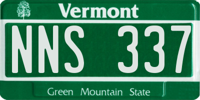 VT license plate NNS337