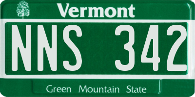 VT license plate NNS342