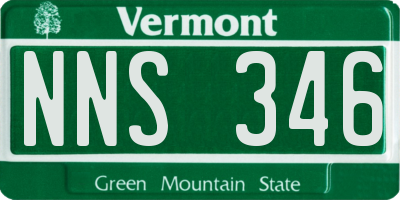 VT license plate NNS346