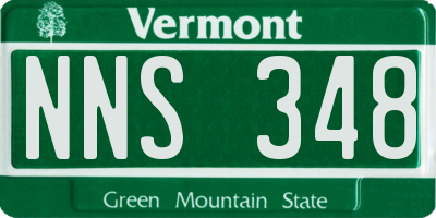 VT license plate NNS348