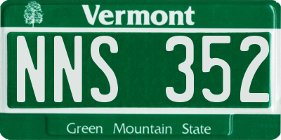 VT license plate NNS352