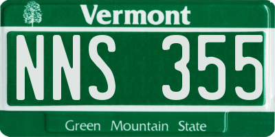VT license plate NNS355