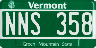 VT license plate NNS358