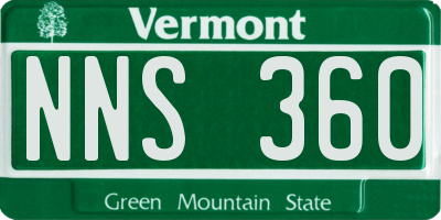 VT license plate NNS360