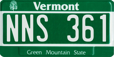 VT license plate NNS361
