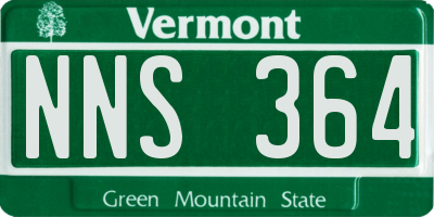 VT license plate NNS364