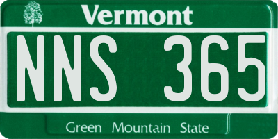 VT license plate NNS365