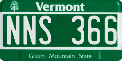 VT license plate NNS366