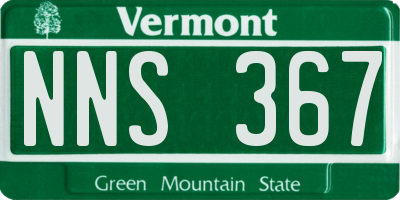 VT license plate NNS367