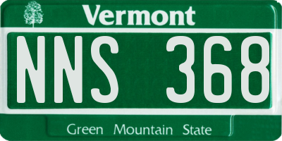 VT license plate NNS368